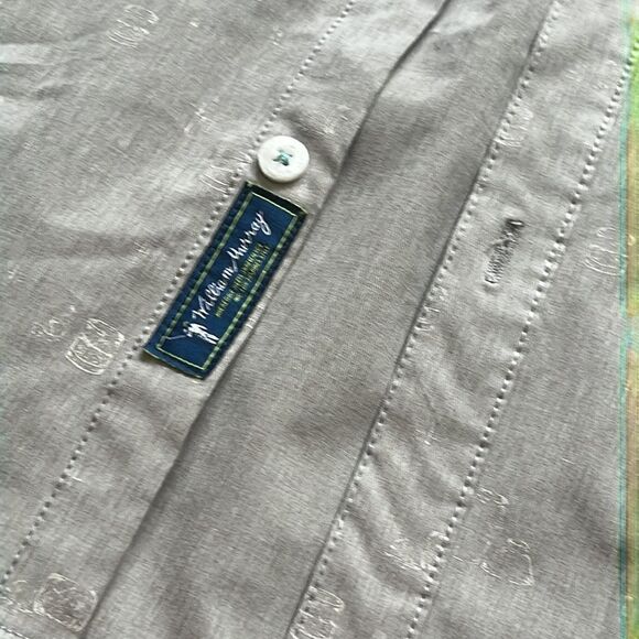William Murray Long Sleeve Golf Button Down Shirt Rocks Glass Print EUC - Picture 7 of 16